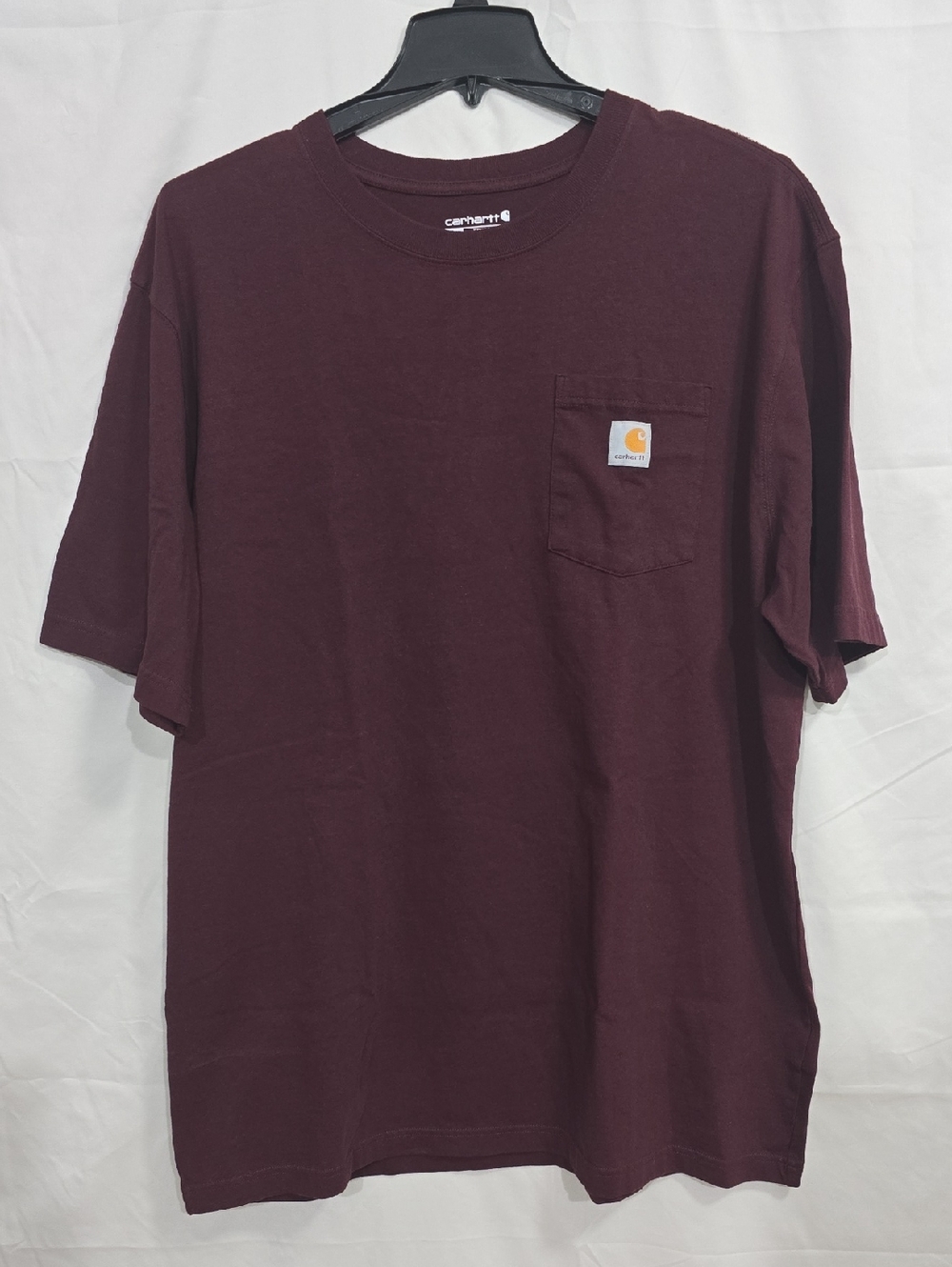 Carhartt Loose Fit Men's XL Tall Maroon Pocket T-Shirt With Logo